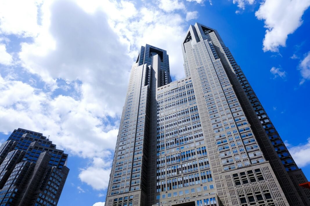 Tall government office buildings in Tokyo