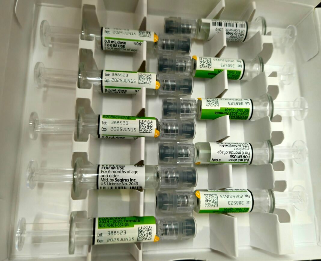 Pre-filled influenza vaccine syringes labelled for ages 6 months and older
